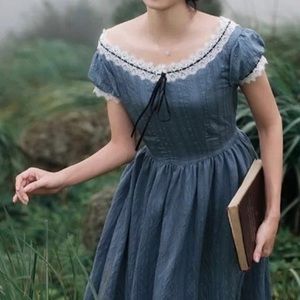 Little Women blue cottagecore dress